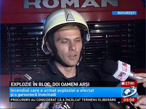 Explozie &icirc;ntr-un bloc din Bucureşti, doi oameni arşi