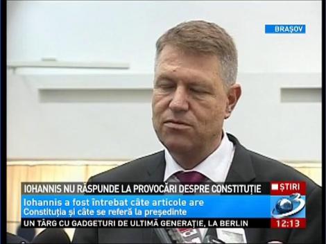 Klaus Iohannis NU răspunde la provocări despre Constituţie