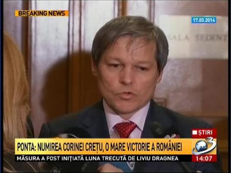 Numirea Corinei Creţu pe postul de comisar european îl scoate definitiv din cărţi pe favoritul lui Traian Băsescu, Dacian Cioloş