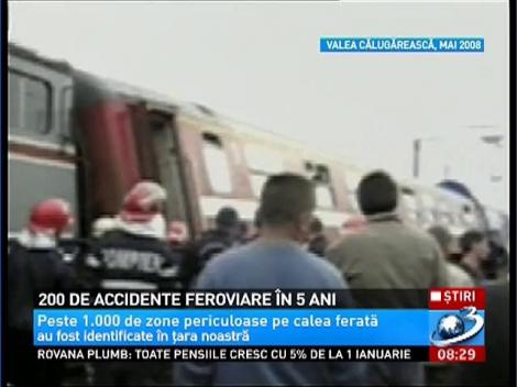 200 de accidente feroviare în 5 ani