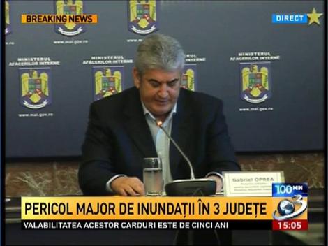 Pericol major de inundaţii &icirc;n 3 judeţe