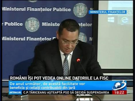 Rom&acirc;nii &icirc;şi pot vedea online datoriile la FISC