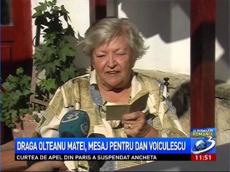 Draga Olteanu Matei, mesaj pentru Dan Voiculescu