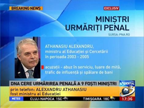 Alexandru Athanasiu: Nu mi-e foarte clar, nu ştiu care sunt acuzele care mă vizează pe mine