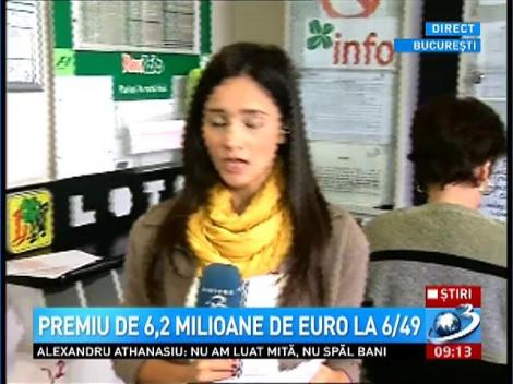 Premiu de 6,2 milioane de euro la 6/49