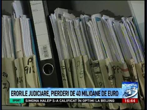 Erorile judiciare, pierderi de 40 de milioane de euro