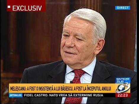 Teodor Meleşcanu: Nu &icirc;mi reproşez nimic din mandatul la SIE