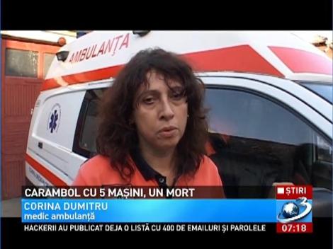 Carambol cu cinci maşini, un mort