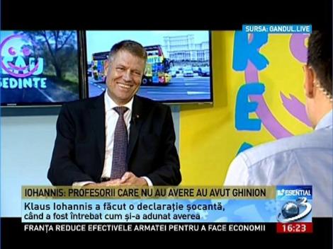 Iohannis: Profesorii care nu au avere au avut ghinion