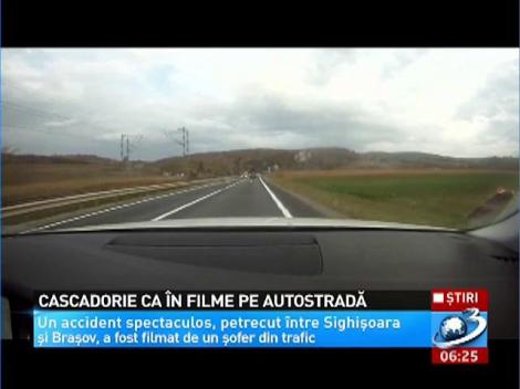 Accident spectaculos pe autostradă