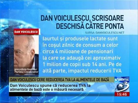 Dan Voiculescu cere reducerea TVA la alimentele de bază