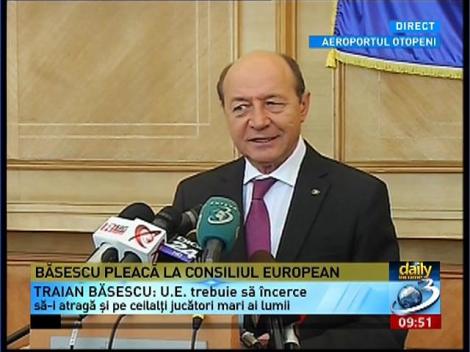 Preşedintele Băsescu prezintă subiectele de discuţie la lucrările Consiliului Europea