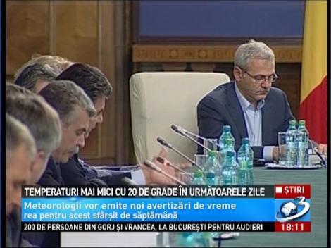 Temperaturi mai mici cu 20 de grade &icirc;n următoarele zile