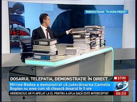 Mircea Badea face o demonstraţie în direct a dosarului Telepatia