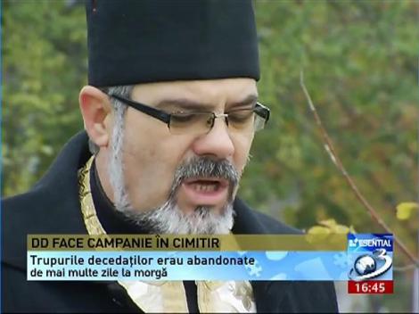 Dan Diaconescu &icirc;şi face campanie &icirc;n cimitir