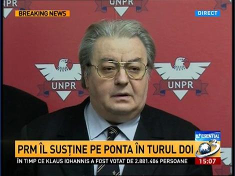 PRM &icirc;l susţine pe Ponta &icirc;n turul doi