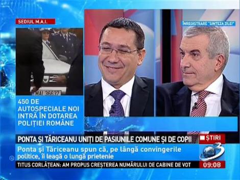 Ponta şi Tăriceanu uniţi de pasiunile comune şi de copii