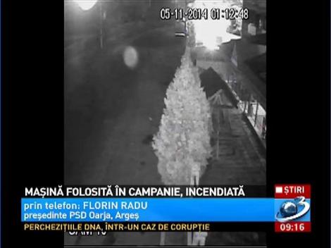 Maşină folosită în campanie, incendiată