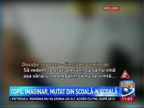 Imagini cu camera ascunsă! Copil imaginar, mutat din şcoală-n şcoală