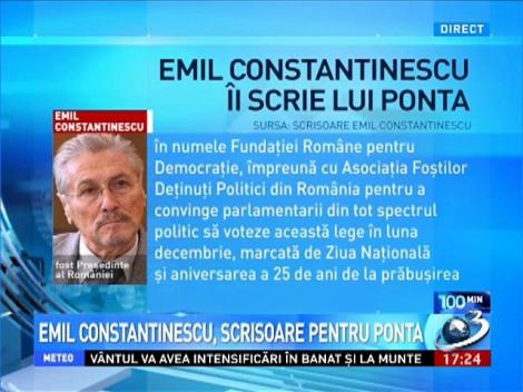 Emil Constantinescu &icirc;i scrie lui Ponta