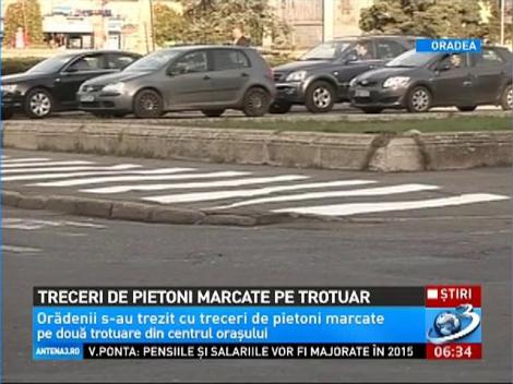 Treceri de pietoni marcate pe trotuar