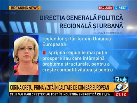 Q&A: Corina Cretu, prima vizita in calitate de comisar european