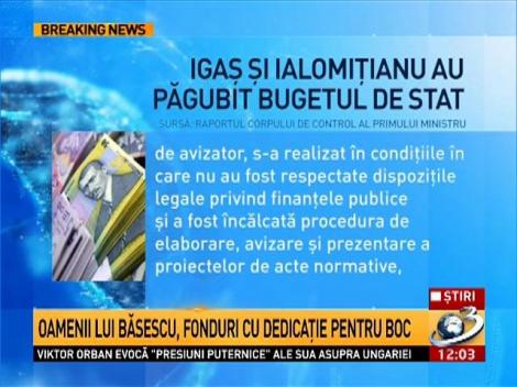 Corpul de Control al premierului: Foştii miniştri Gheorghe Ialomiţianu şi Traian Igaş au dat ilegal 60 de milioane de lei