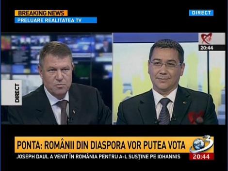 Confruntarea Ponta-Iohannis! Ponta: Susţin organizarea votului prin corespondenţă