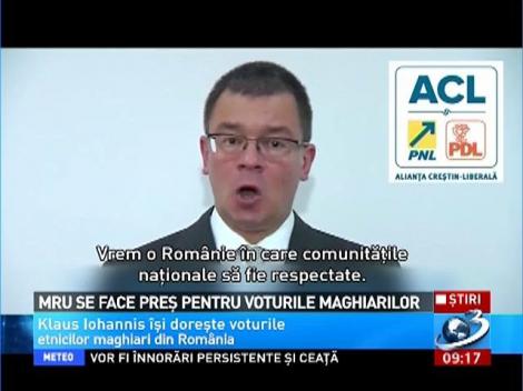 MRU le cere rom&acirc;nilor, &icirc;n limba maghiară, să-l voteze pe Iohannis