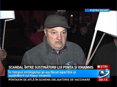 Scandal la Piatra Neamţ între susţinătorii lui Ponta şi Iohannis