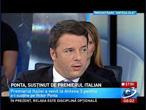 Matteo Renzi, premierul Italiei, îl susţine pe Victor Ponta