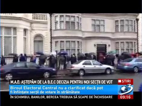 MAE: Aşteptăm de la BEC decizia pentru noi secţii de vot &icirc;n diaspora