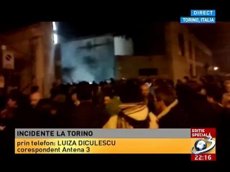 Violenţe şi la Torino! Rom&acirc;nii protestează