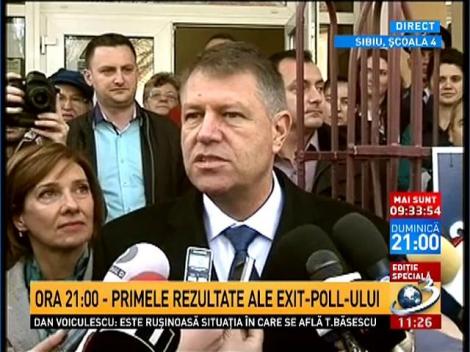 Klaus Iohannis: Am emoţii, recunosc. Am fost şi la biserică înainte de vot