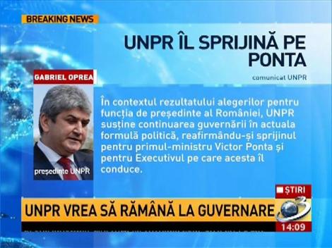 UNPR &icirc;l sprijină pe Victor Ponta