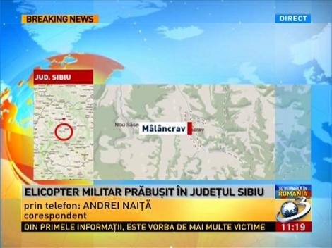 Elicopter militar prăbuşit în judeţul Sibiu