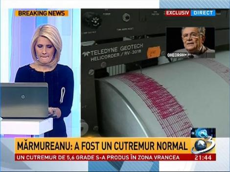 Cutremur &icirc;n Vrancea cu magnitudinea de 5,6 pe scara Richter, resimţit la Bucureşti