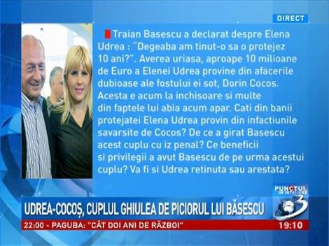 Punctul de Întâlnire: Udrea - Cocoș, cuplul ghiulea de piciorul lui Băsescu