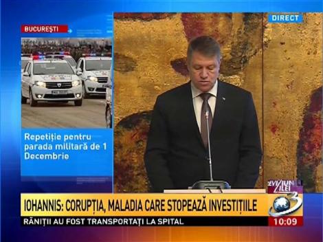 Discursul lui Iohannis, despre lupta &icirc;mpotriva corupţiei