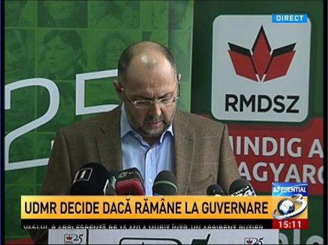 UDMR anunţă că iese din coaliţia de guvernare