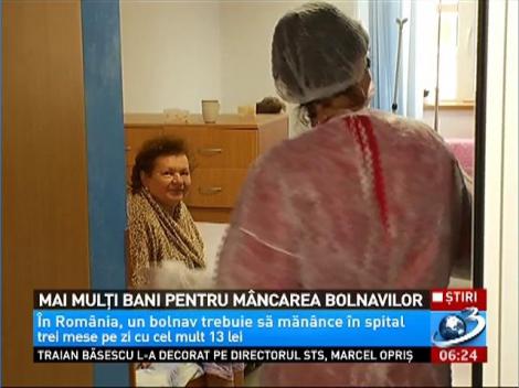 C&acirc;t costă trei mese pe zi pentru un bolnav internat &icirc;n spital. Ministerul Sănătăţii a mărit suma... cu 2 lei