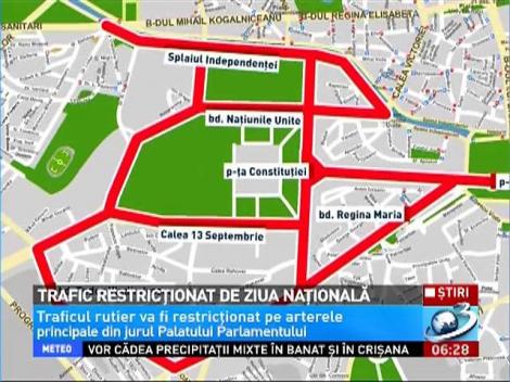 Ce străzi vor fi &icirc;nchise pentru parada militară de 1 Decembrie. Locul de &icirc;nt&acirc;lnire va fi Bulevardul Unirii