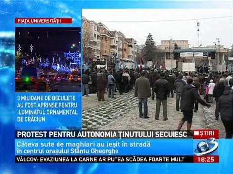 SUTE de maghiari au ieşit &icirc;n stradă pentru a cere autonomia Ţinutului Secuiesc