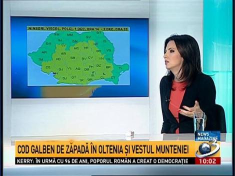 Cod galben de ninsori, viscol si polei