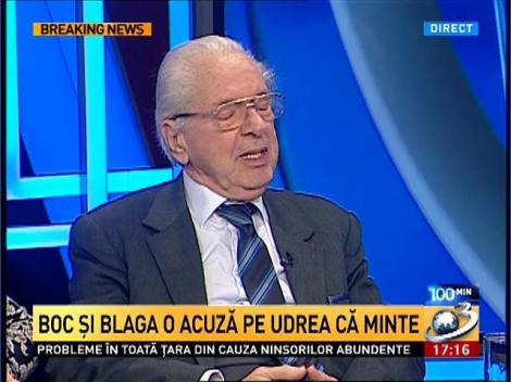 100 de Minute: Boc şi Blaga o acuză pe Udrea că minte