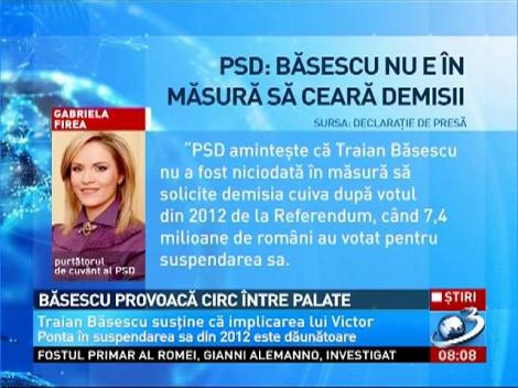 Traian Băsescu &icirc;i cere lui Victor Ponta să plece din Guvern