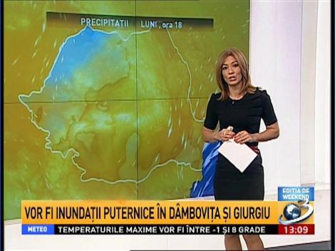 Cod portocaliu de inundaţii &icirc;n Giurgiu şi D&acirc;mboviţa