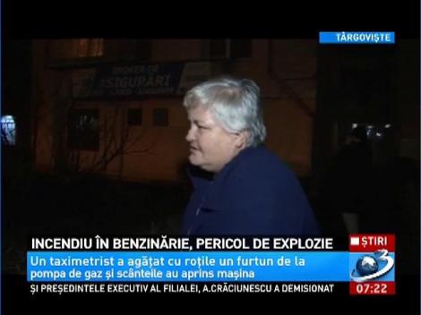 Incendiu &icirc;ntr-o benzinărie din T&acirc;rgovişte, l&acirc;ngă o butelie GPL