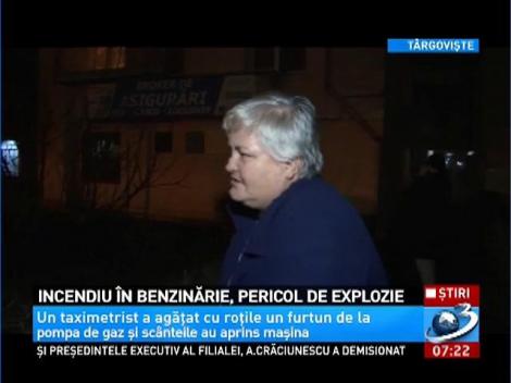 Incendiu într-o benzinărie din Târgovişte, lângă o butelie GPL