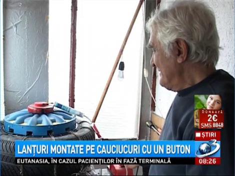 Lanţuri montate pe cauciucuri printr-o simplă apăsare de buton